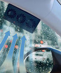 Solar Powered Car Exhaust Fan For Tesla Cybertruck Cabin Air Circulator mounted on car window clears heat and odors.