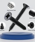 Must Have Wood Screws Assortment Kit For Woodworking And DIY Projects, 289 Pieces, High Hardness Flat Head Self Tapping Screws