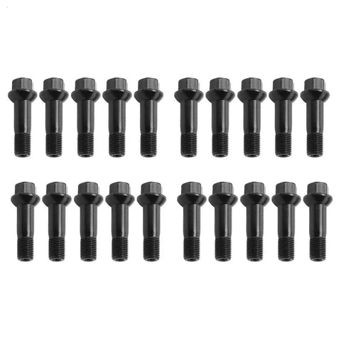Top Tier Benzel Lug Bolts And Nuts Kit Assembly For Heavy Duty Wheels With Secure Fitment And Reliable Performance Using BACB11-U24031 Hardware Specs For A Solid Look On Any Ride. Black steel lug bolts set, front view.