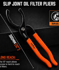 12 Inch Adjustable Oil Filter Pliers For Cars Trucks And Motorcycles With A 20 Degree Angled Jaw, slip joint, 300mm length