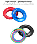 Red, blue, rainbow, and black Centerlock Rotor Lockring For Disc Brakes Internal Spline CNC Aluminum Built Tough Lock Ring