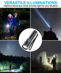 Beast Mode 2000 Lumen Rechargeable LED Flashlight Tactical Torch used in various nighttime settings showing versatility.