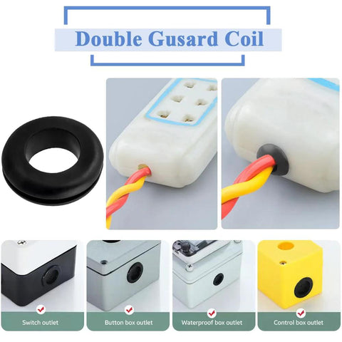Rubber Grommet Assortment Kit 180 Pcs with O Ring Washers in use with cable protection and wire routing features.