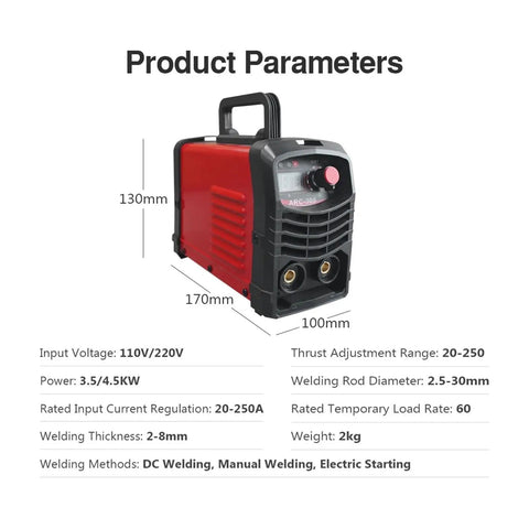 300 Amp Inverter Welder Kit With Dual Voltage 110 Volt 220 Volt All Copper Drive MMA Welder product dimensions and features