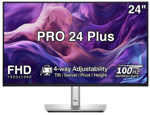 Pro 24 Plus 24 Inch FHD IPS Monitor With 4 Way Adjustability Tilt Swivel Pivot Height Anti Glare Flicker Free display