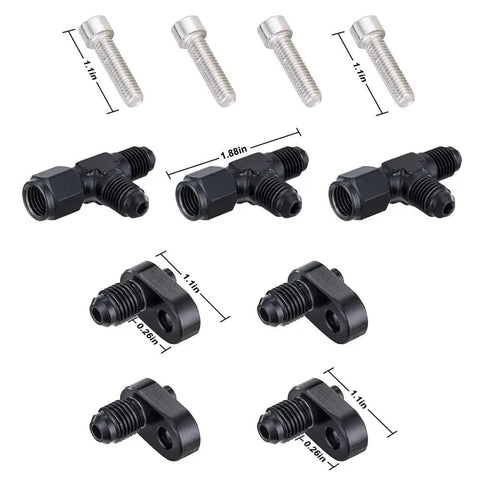 Braided Nylon And Stainless Steel Steam Vent Hose Kit components including screws, T-fittings, connectors for LS Engines