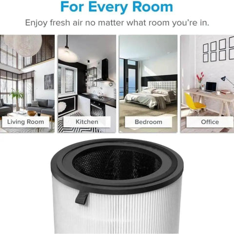 LV H133 Replacement Filter For Air Purifier With High Efficiency Activated Carbon To Kick Smoke Odor Allergens And Pollen Out Of Your Air 1 Pack White RF Compatible in home settings