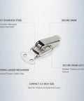 Heavy Duty Stainless Steel Draw Latch For Toolboxes, Crates And Cases With Spring Toggle Hook, corrosion-resistant build.