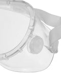Close-up of badass protective safety goggles with anti fog clarity and scratch resistant lenses for heavy duty tasks.