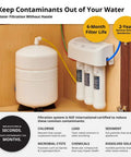 Reverse Osmosis Water Filtration System With Chrome Faucet, UltraEase Filter Cartridges, Extra Long Life shown under-sink