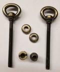 Heavy Duty Steel Cheval Mirror Mount Set With A Top Shelf Antique Brass Finish And Badass Vintage Swivel Rotation Hardware Kit for sturdy brackets and washers.