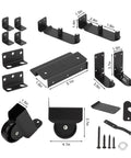 Heavy Duty Sliding Gate Hardware Kit With Adjustable Corner Braces And Gate Frame Brackets Rail Kit For Wooden Fences And Porches DIY Mounting