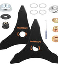 10 Inch 3 Tooth Carbon Steel Brush Cutter Blades for 20mm or 25.4mm Arbor 2 Pack Built To Last Tough As Nails. Blade and parts.
