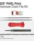 X Cut SP33G Chainsaw File Kit For .325 Inch Pixel Chain With Sharpening Handle, Combination Guide, Roller File Guide, Depth Gauge