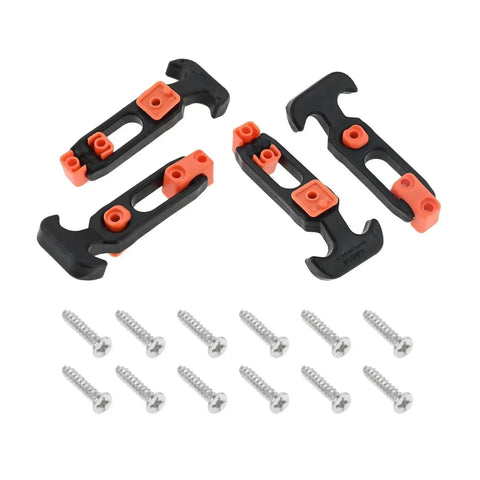 Flexible T Handle Draw Latches With Screws Hasp For Hood And Tool Box 4 Pack, durable design, black and orange color, with screws