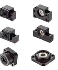 Upgrade Your CNC Setup With This Sweet 2Set Ballscrew End Support Kit Featuring A Solid BK12 And Two BF12 Units Perfectly Sized For SFU1605 SFU1604 Screws To Crush It Smoothly. Black metal BK12 and BF12 units for CNC support.