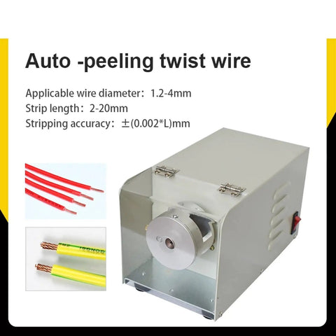 Aoxx Hugb Electric Wire Stripping Machine 1.2 To 4mm With Cable Twisting And Cutting Capabilities showing steel frame and cutter details.