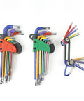 Cool CRV Alloy Steel Hex Key Wrench Toolkit, Three Piece Color Coded Set For Assembly And Repair, Rock Solid Durability To Handle Heavy Duties With Ease. Color-coded CRV hex key wrench set