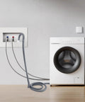 6 Feet Universal Drain Hose Kit for Washing Machines and Dishwashers with corrugated hose connected to a front loader washing machine