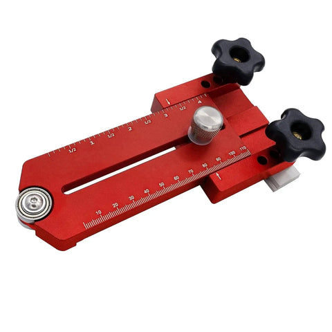 Thin Ripping Jig Made From Aluminum Alloy For Table Saw Router And Band Saw With Wide T Track And Miter Slot Compatibility shown vertically