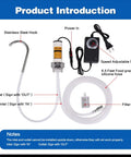 Food Grade Electric Water Transfer Pump With Speed Adjustable 100 To 240V kit showing components like hose, filter, and switch.