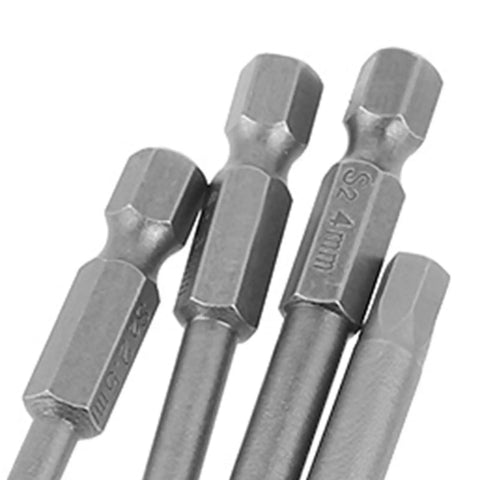 Check Out This Sick Mingzhe Hex Shank Bit Set For Electric Drills and Hand Tools That Rock With S2 Steel, Magnetic Heads And Huge Wear Resistance For All Your Tight Fix-It Jobs Today. S2 steel hex bit set, 4mm size close-up