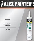 Painter's Acrylic Latex Caulk White 10.1 Oz All Purpose Sealant For Interior And Exterior Use with tube and features text.