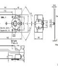 Technical drawing of Top Shelf Hvac Valve Actuator compatible with Gma166.1E, Gma121.1E, Gma131.1E dimensions in mm.