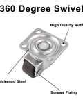 8 Pack Tiny Swivel Caster Wheels 1/2 Inch Diameter Low Profile Self Adhesive Steel Top Plate For Small Appliances Quiet Rollers