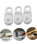 12 Piece Swivel Rope Pulley Block For 6mm Rope Hanging Load Lifting Cable Pulley Roller Wheel Outdoor Use For Wire Towing And Material Handling Heavy Duty Durable Steel With Bearing System For Smooth Operation, white steel blocks