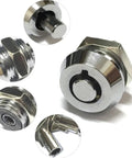 Push Cabinet Lock With Tubular Key For Drawer Hardware, Easy Install, Tough As Nails Heavy Duty Furniture Latch, close-up view.