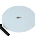 Blast Deflector Plate For Rocket Model Launch System Protects Your Launch Pad from heat, with black rod, metal construction, top view