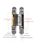 Heavy Duty Hydraulic Buffer Hinge With Invisible Hidden Spring For Automatic Soft Close Silent Operation Built Tough Without The Hassle showing adjustment features and mute lock.