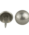 Level Up Your Furniture Setup With These Top Notch Vintage Upholstery Nails In A Clean Pewter Finish 100 Pack Of Dependable Decorative Tacks For No Sweat Diy Projects And Fresh Room Vibes showing vintage pewter tacks side view.