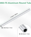 Pro Grade Versatile 300mm 6063 Aluminum Round Tube Seamless Pipe 11mm ID 17mm OD for construction and DIY projects