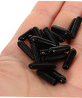 High Grade Black Plastic Dishwasher Rack End Caps 3mm 200 Piece Collection For Nail It Snap On fixes in a hand.