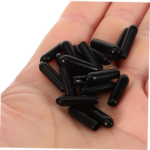 High Grade Black Plastic Dishwasher Rack End Caps 3mm 200 Piece Collection For Nail It Snap On fixes in a hand.