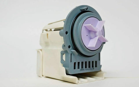 Front Load Washer Water Pump Motor 461970201671 46197020148 Replacement Part With Four Blades Impeller Mod M75 in white finish