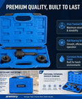 Heavy Duty Dual Wheel Separator Tool For Stuck Hub Removal With One Piece Pusher Ball Bearing Driven Kit in blue case