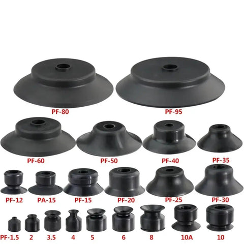 Powerful Pfg30n Silicone Vacuum Suction Cups in various sizes and shapes for industrial lifting and handling tasks.
