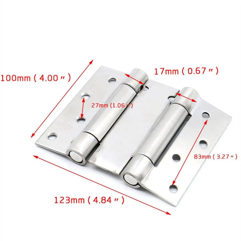 2 Pack Stainless Steel Folding Door Hinge With Ball Bearings, Hidden Cabinet Hinge For Single Or Double Spring Doors, 4 Inch Double Size A Connector