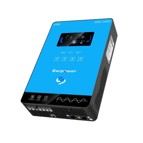 4000W Hybrid Solar Inverter for Home, RV and Cabin Use, 24V DC to 110V AC Pure Sine Wave with LCD, side view