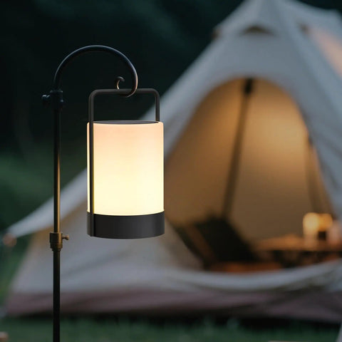 Solar Lantern LED Outdoor Cordless Table Lamp With IP44 Waterproof Metal Frame RGB And Warm White Lighting For Patio Vibe