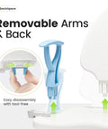 Heavy Duty Shower Chair With Back And Arms For Inside Shower shown with removable parts and easy disassembly for seniors