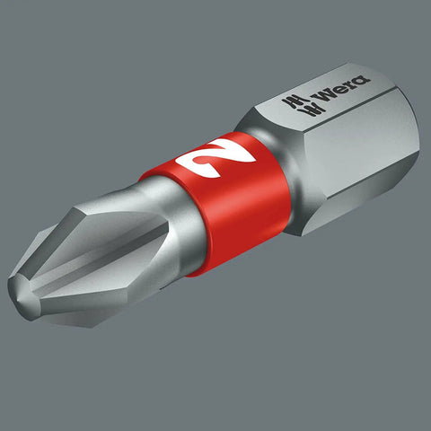 Close-up of a single torsion bit from the Compact 52 Piece Metric Bit Set With Textile Pouch Rapidaptor Quick Bit Change And 25 mm Torsion Bits