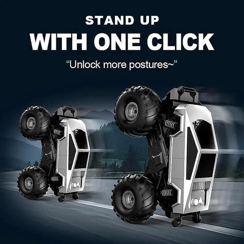Off Road Beasts RC Truck With Charging Dock One Eighteen Scale 4WD Amphibious RC Car Featuring 360 Degree Spins And Stand Up Trick Waterproof Two Point Four Gigahertz Remote Control Vehicle For Kids Boys Birthday Gift Age Six Plus performing stand-up trick