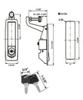 QWORK compression latch, large hand-operated, flush lever, push-button actuation; 4-pack marine hardware