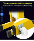 No Sweat Setup Heavy Duty Expandable Metal Barrier With Smooth Roll Wheels, Retractable Mobile Safety Gate, Tough Crowd Control Fence For Garage Jobs And Site Zone Lockdown with nylon castors for easy mobility.