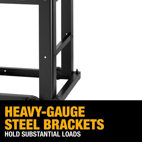 Heavy Duty Planer Stand with Smooth Rolling Mobile Base and Sturdy MDF Table Extra Lower Shelf Tradesman Approved showcasing heavy-gauge steel brackets.