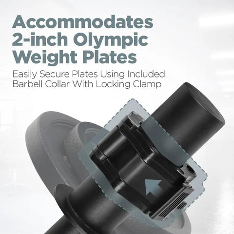 Close-up of black Wrist And Forearm Strength Trainer with 2-inch Olympic collar for plates and secure locking clamp.